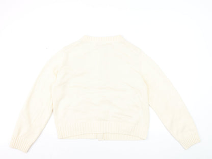 Marks and Spencer Women's Ivory Cotton Blend Button Cardigan M