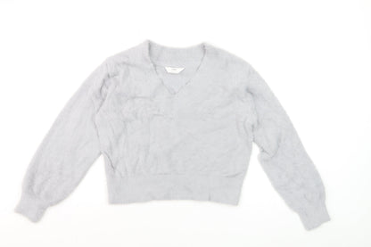 Marks and Spencer Women’s Grey V-Neck Soft Knit Jumper S
