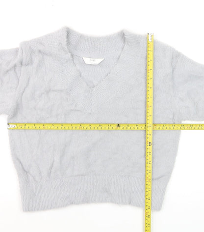 Marks and Spencer Women’s Grey V-Neck Soft Knit Jumper S