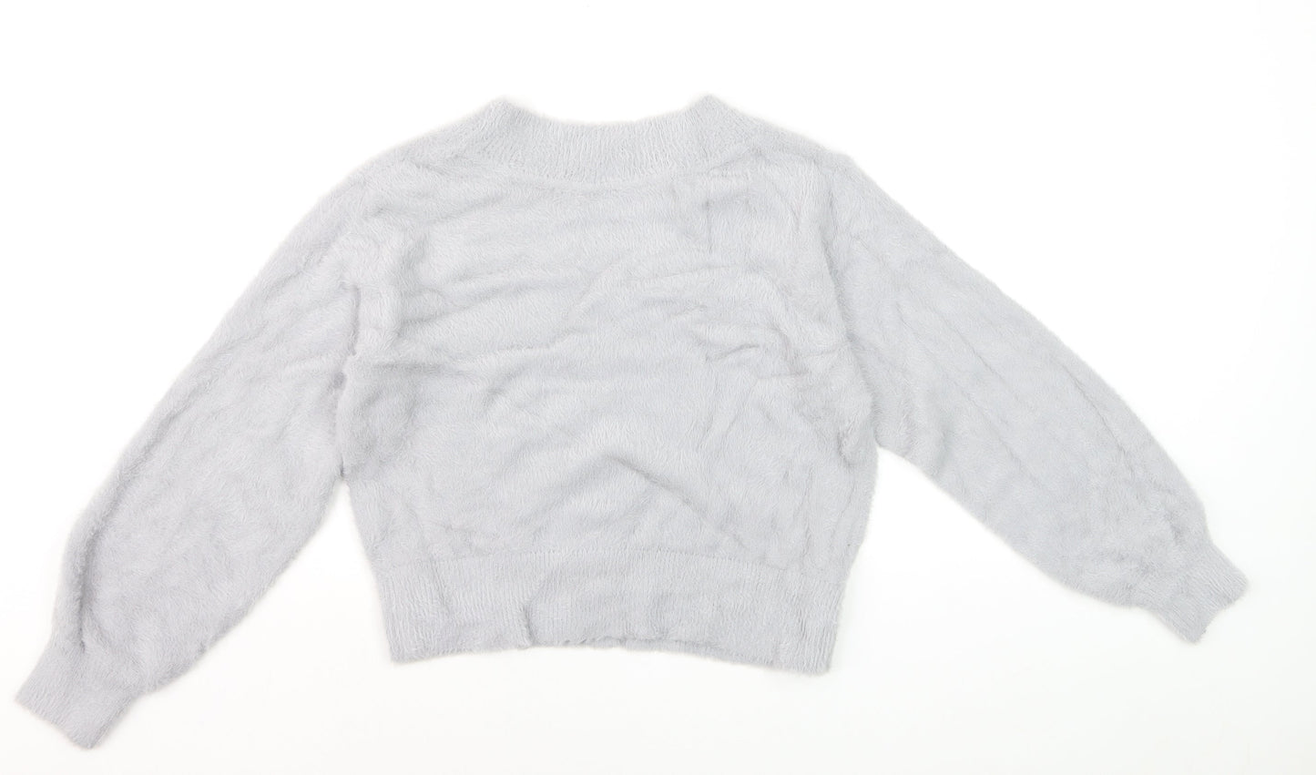 Marks and Spencer Women’s Grey V-Neck Soft Knit Jumper S