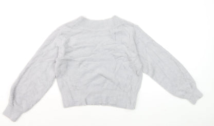 Marks and Spencer Women’s Grey V-Neck Soft Knit Jumper S