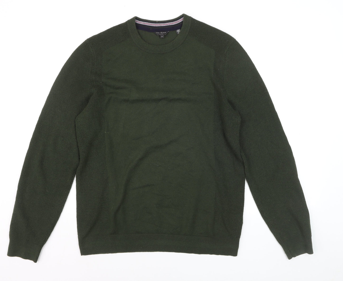 Ted Baker Men's Green Wool Blend Crew Neck Pullover Jumper M