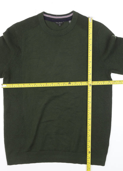 Ted Baker Men's Green Wool Blend Crew Neck Pullover Jumper M