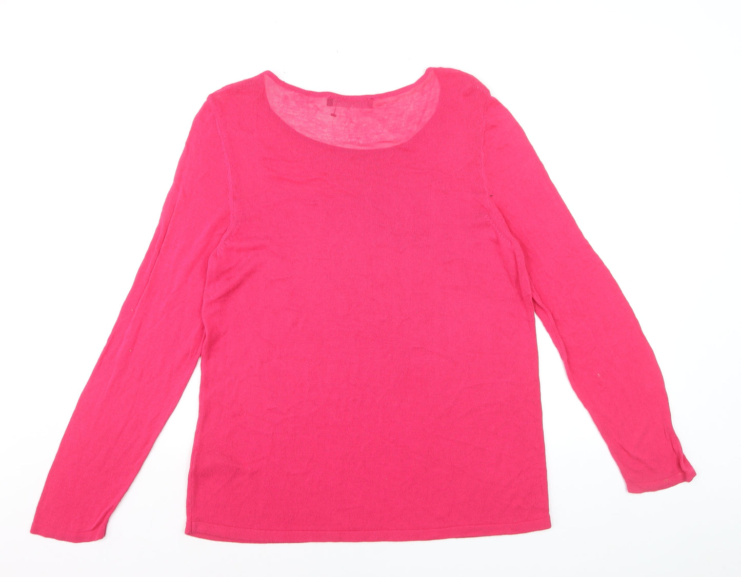 Marks and Spencer Women’s Pink Viscose Scoop Neck Long Sleeve Jumper Size 16