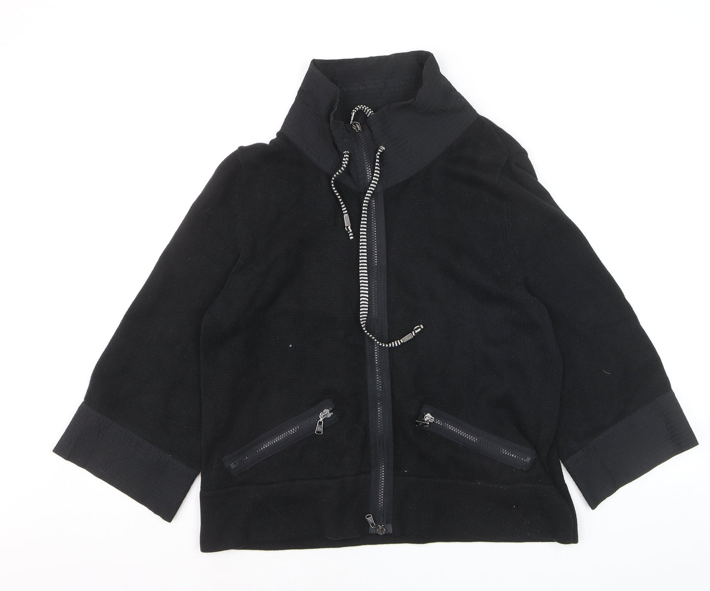 Betty Barclay Women Black Size 16 Full Zip Hoodie Jacket