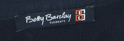 Betty Barclay Women Black Size 16 Full Zip Hoodie Jacket