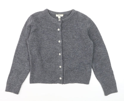 Marks and Spencer Women's Grey Cardigan Small Knit Crew Neck