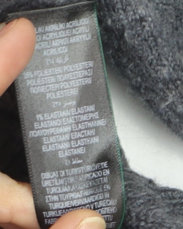 Marks and Spencer Women's Grey Cardigan Small Knit Crew Neck