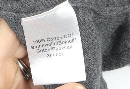 Marble Women’s Grey Cotton Cowl Neck Tunic Jumper Size 14