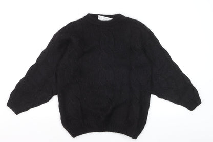 Marks and Spencer Women’s Black Wool Chunky-Knit Jumper Size 10