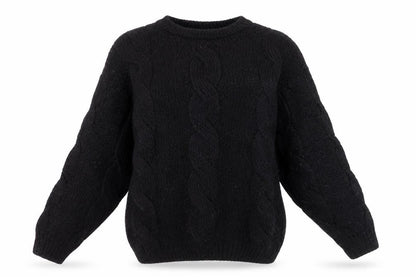 Marks and Spencer Women’s Black Wool Chunky-Knit Jumper Size 10