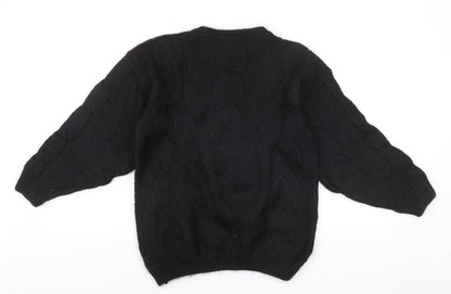 Marks and Spencer Women’s Black Wool Chunky-Knit Jumper Size 10