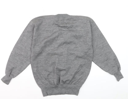 Masters Men's Grey Wool V-Neck Golf Jumper Size L