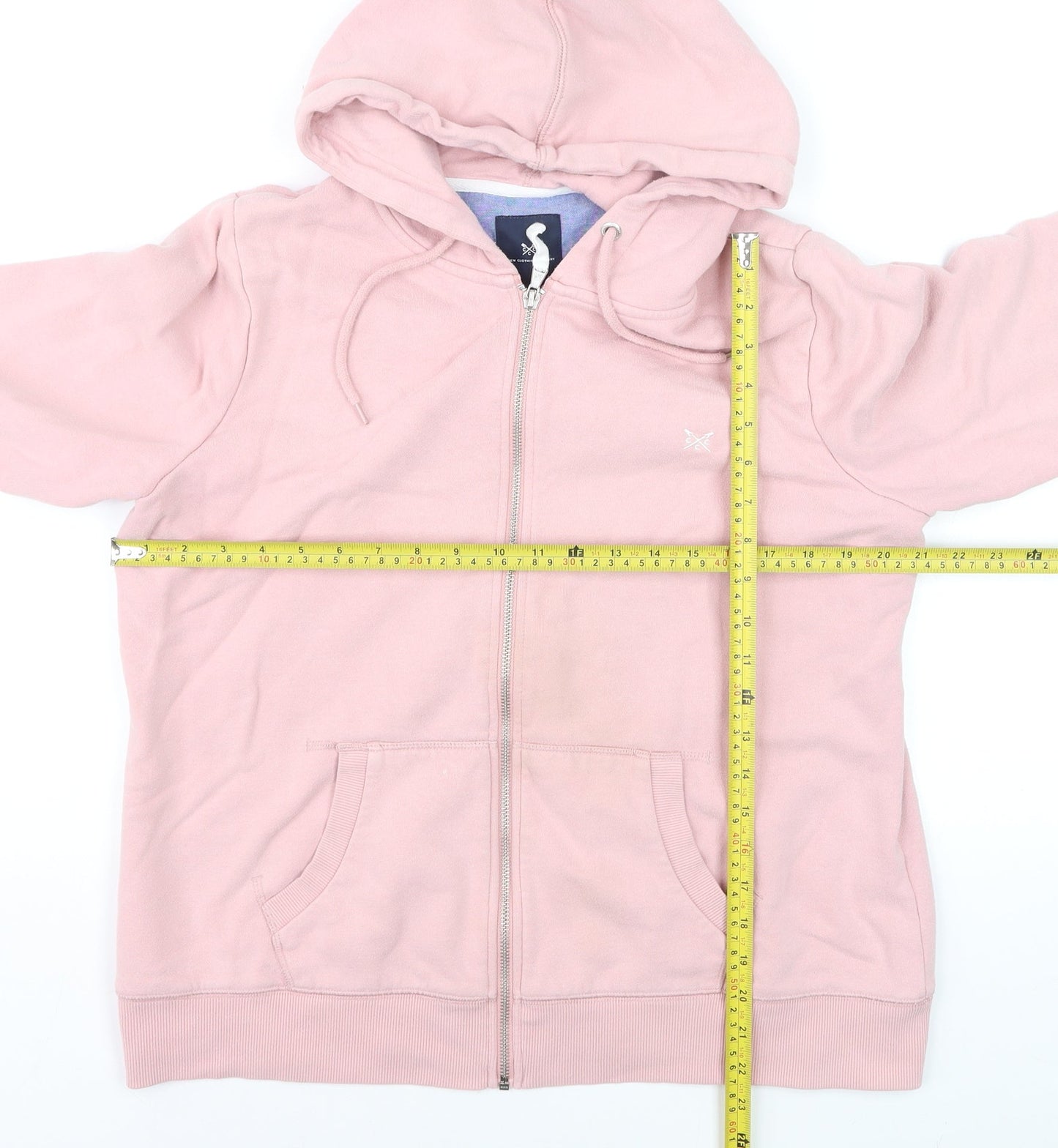 Crew Clothing Women Pink Size 16 Full Zip Hoodie with Pockets