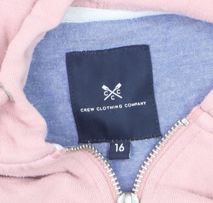 Crew Clothing Women Pink Size 16 Full Zip Hoodie with Pockets