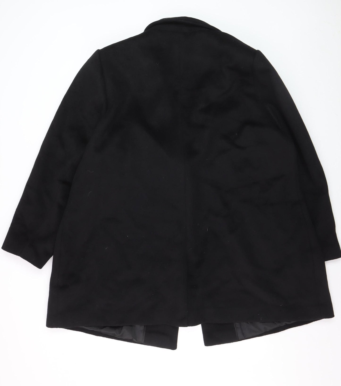 Live Unlimited Women Black Wool Blend Mid-Length Overcoat Size 24