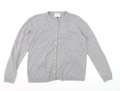 Maine New England Women Grey Size 16 Acrylic Cardigan Knitwear