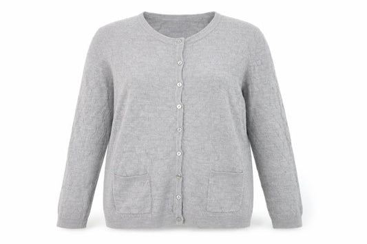 Maine New England Women Grey Size 16 Acrylic Cardigan Knitwear