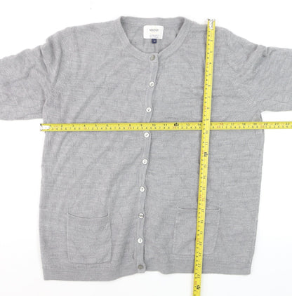 Maine New England Women Grey Size 16 Acrylic Cardigan Knitwear