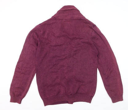 SoulCal & Co Men's Purple Cotton Button Cardigan M