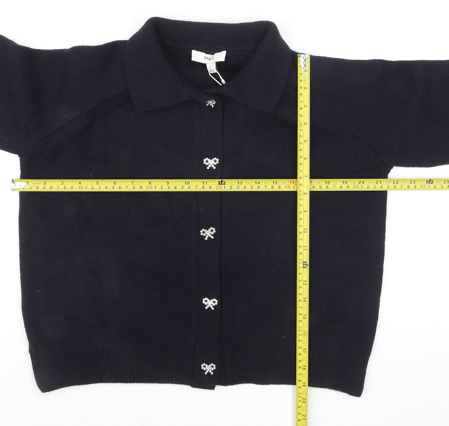 Marks and Spencer Women’s Black Collared Knit Cardigan Size L