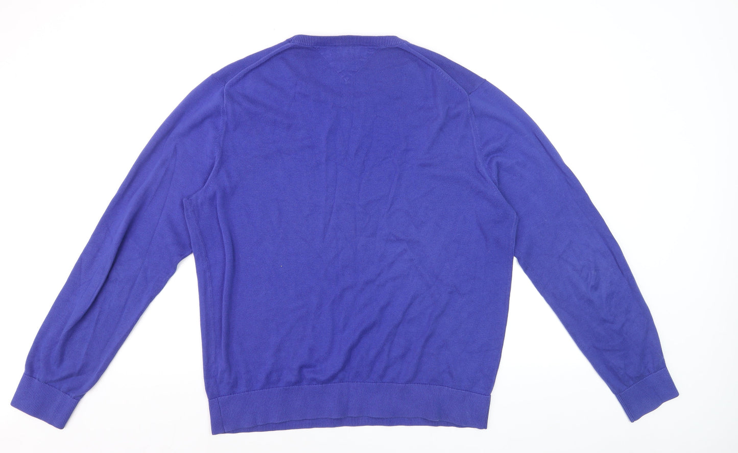 Tommy Hilfiger Men Blue XL Cotton Crew Neck Jumper