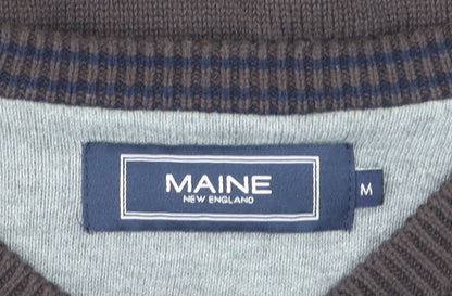 Maine New England Men's Brown Cotton V-Neck Jumper Size M