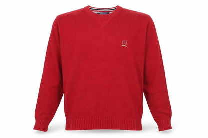 Tommy Hilfiger Men’s Red Cotton Crew Neck Jumper XL