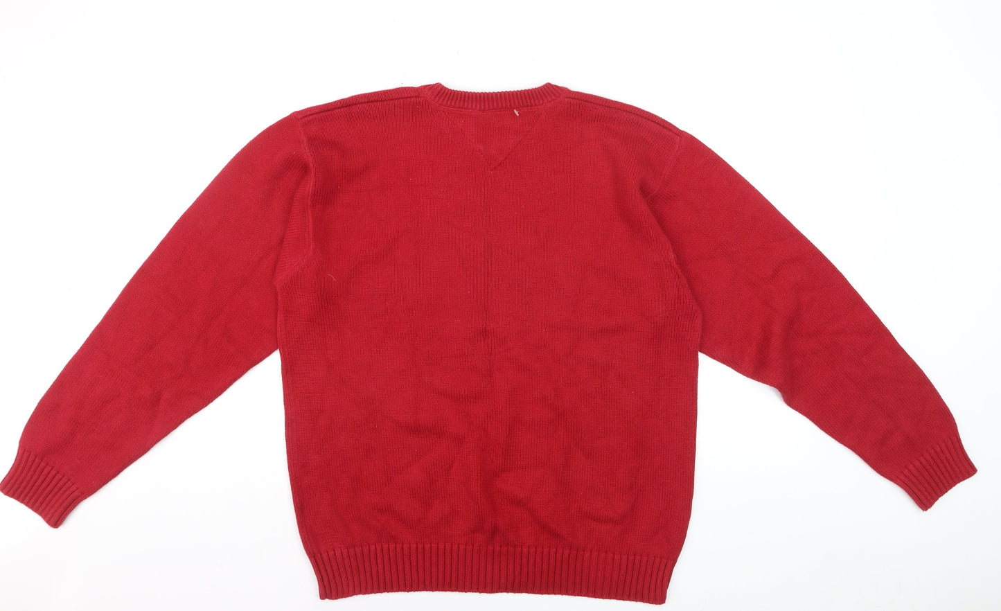 Tommy Hilfiger Men’s Red Cotton Crew Neck Jumper XL