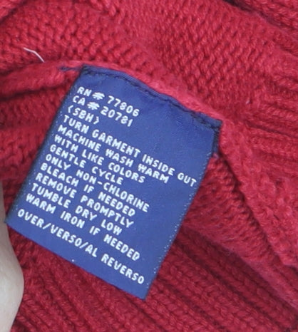Tommy Hilfiger Men’s Red Cotton Crew Neck Jumper XL