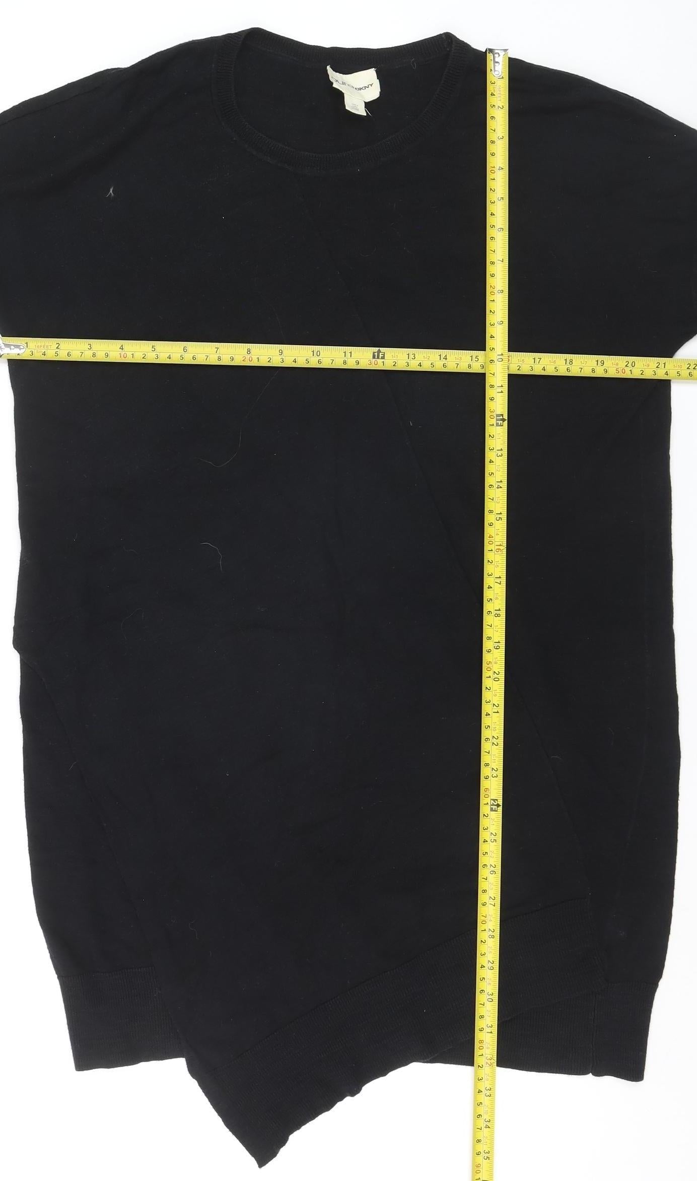 DKNY Women’s Black Cotton Short Sleeve Pullover Jumper Size S