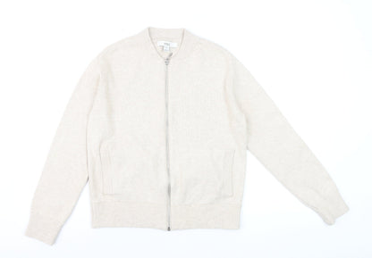 Marks and Spencer Men's Beige XS Full Zip Knit Jumper