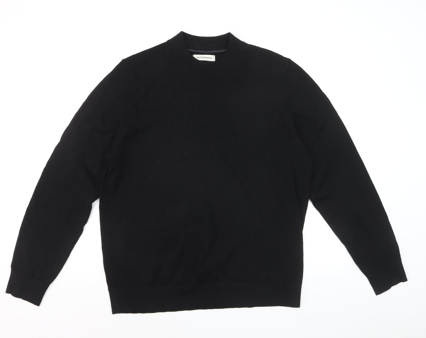 Marks and Spencer Men’s Black Merino Wool L Crew Neck Jumper