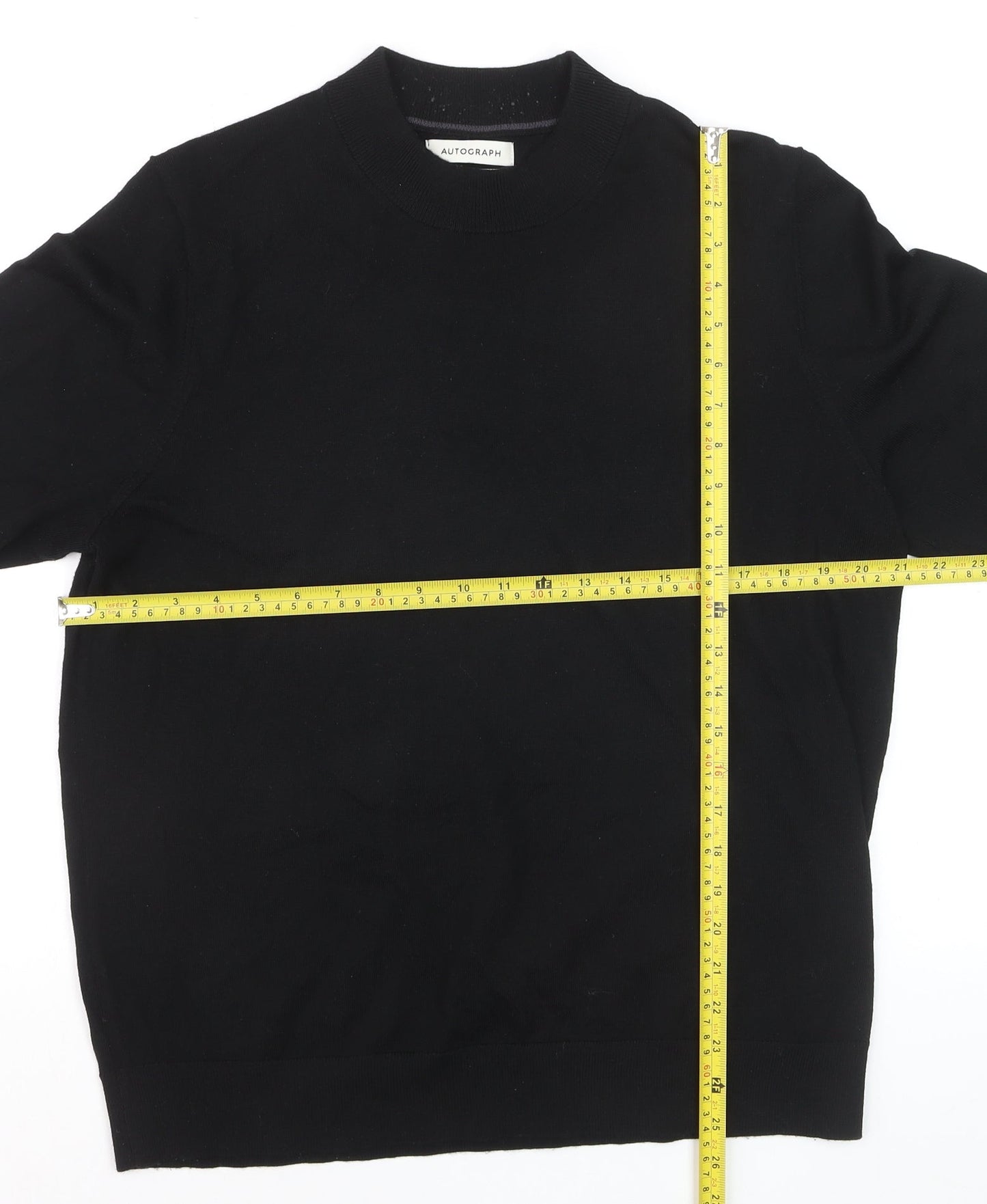 Marks and Spencer Men’s Black Merino Wool L Crew Neck Jumper