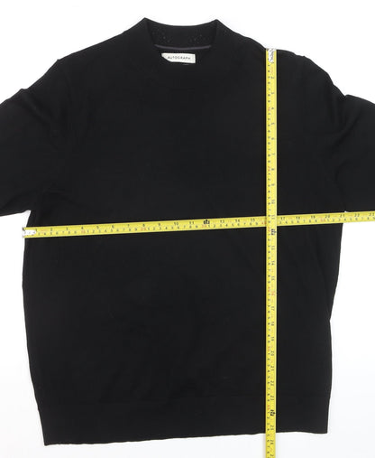 Marks and Spencer Men’s Black Merino Wool L Crew Neck Jumper