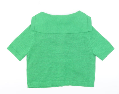 Marks and Spencer Women’s Green Collared Short Sleeve Knit Cardigan M