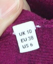 Whistles Women's Purple Cotton Blend Crew Neck Jumper Size 10