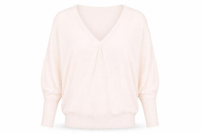 Phase Eight Women's Pink V-Neck Relaxed Cotton Silk Jumper M