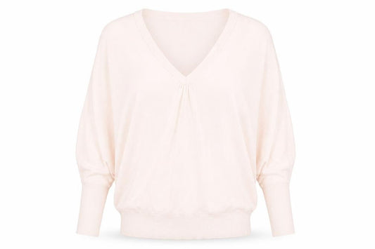 Phase Eight Women's Pink V-Neck Relaxed Cotton Silk Jumper M