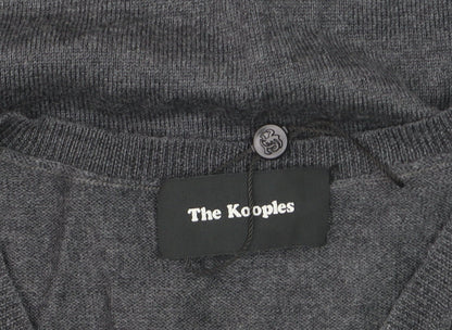 The Kooples Men's Grey Wool V-Neck Jumper Size M Classic Knit