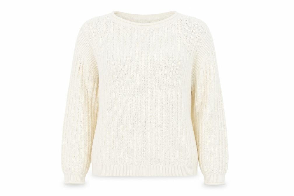Marks & Spencer Women’s Ivory Cotton Blend Cable Knit Jumper M