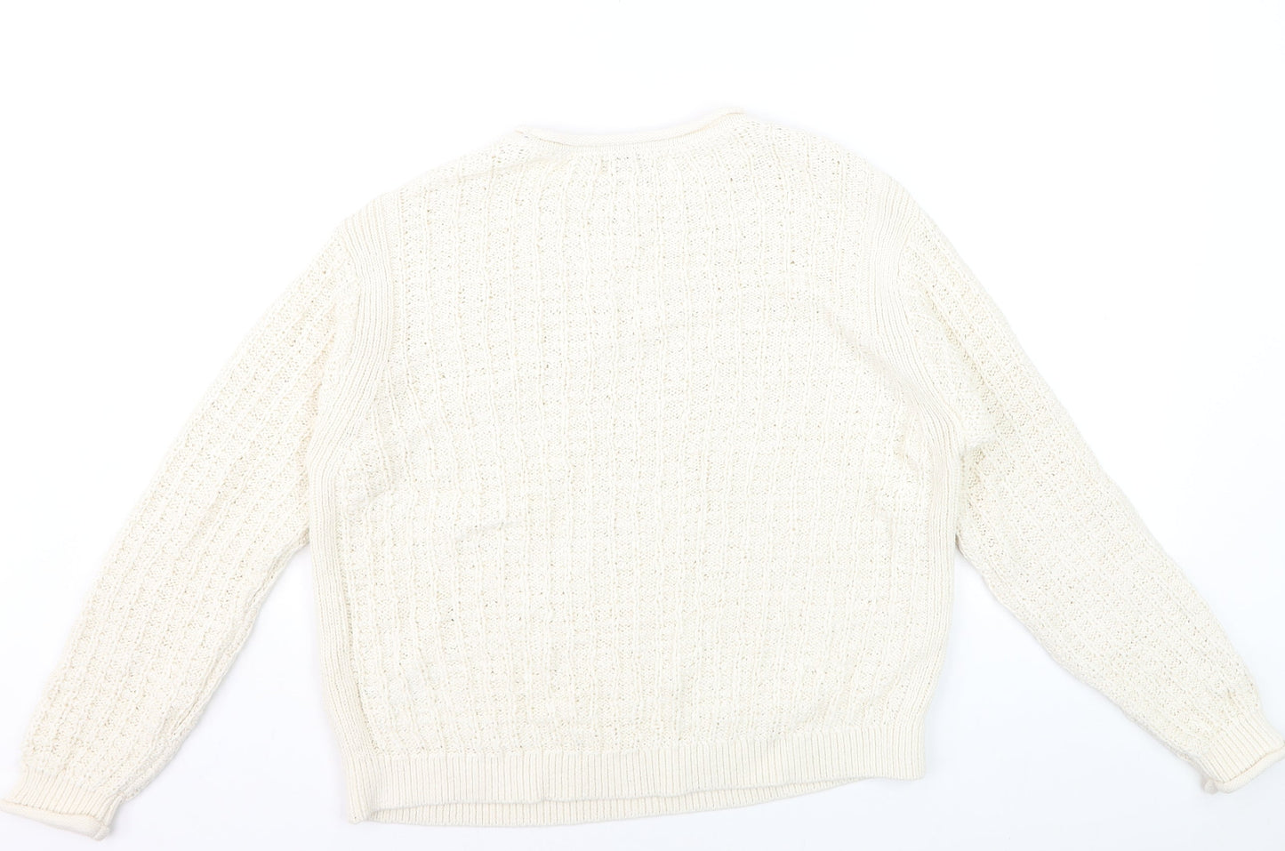 Marks and Spencer Women’s Ivory Cotton Blend Cable Knit Jumper M