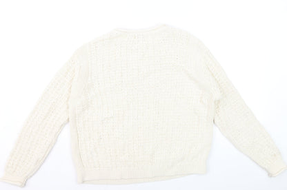 Marks and Spencer Women’s Ivory Cotton Blend Cable Knit Jumper M