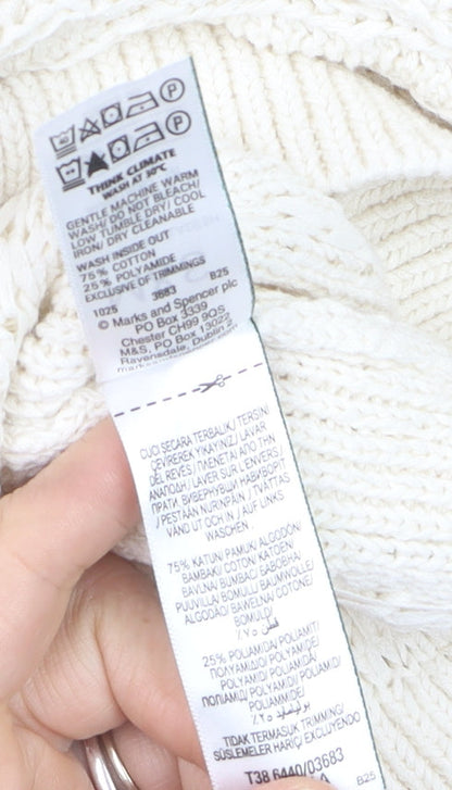 Marks and Spencer Women’s Ivory Cotton Blend Cable Knit Jumper M