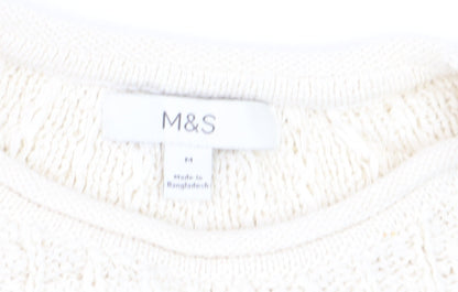 Marks and Spencer Women’s Ivory Cotton Blend Cable Knit Jumper M
