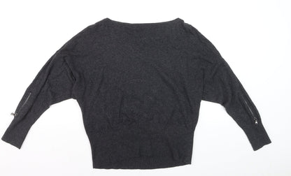 Mint Velvet Women's Grey Star Wool Cashmere Jumper Size S