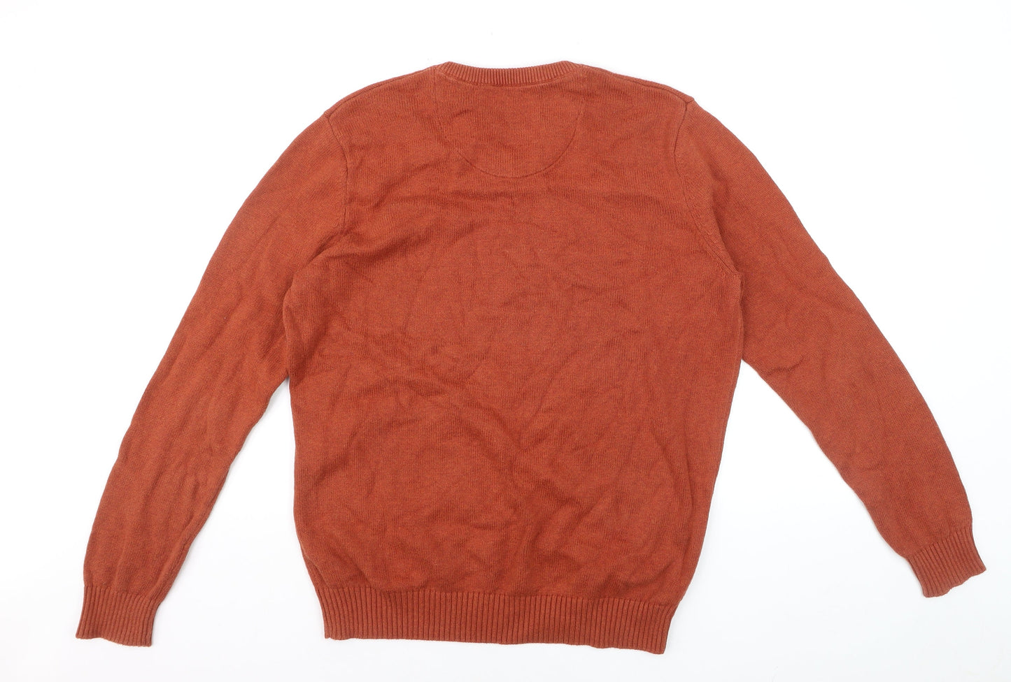 Maine New England Men's Brown V-Neck Cotton Jumper M