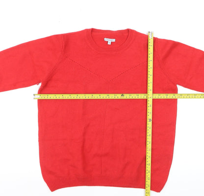 Jigsaw Women's Red Wool Crew Neck Jumper Size M