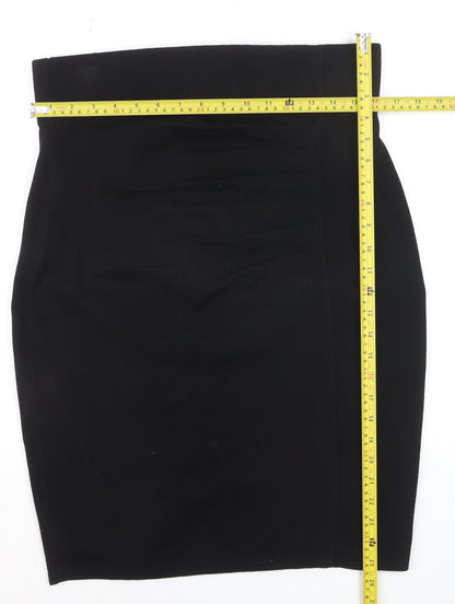 Phase Eight Women Black Size 14 Pencil Stretch Knee Skirt