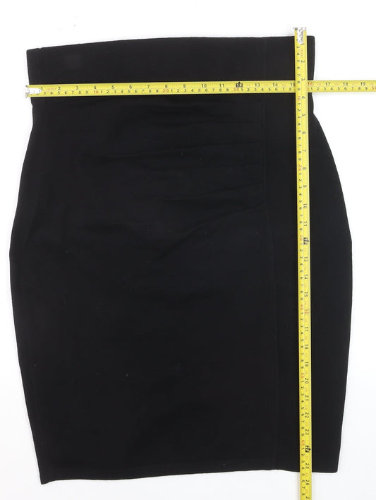 Phase Eight Women Black Size 14 Pencil Stretch Knee Skirt